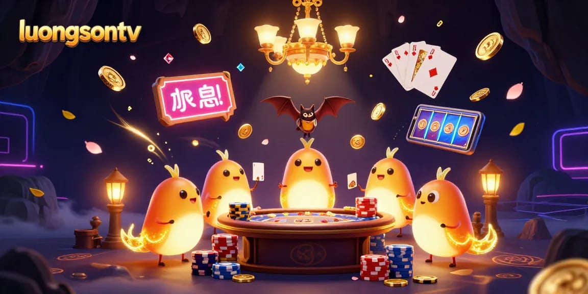 Experience thrilling gameplay at luongsontv with vibrant glowworms illuminating a cave casino.