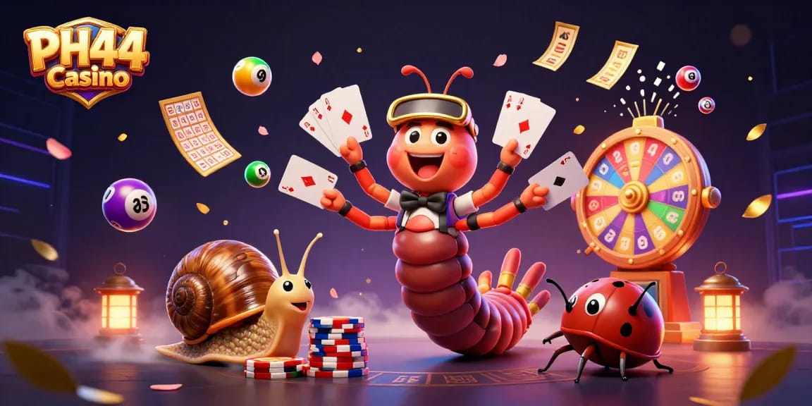 Engage with PH44 Casino's vibrant gameplay in an ultra-detailed illustration of winning moments.