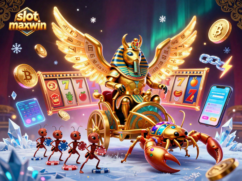 Experience the thrill of slot maxwin with stunning casino characters, glowing coins, and vibrant gaming elements.