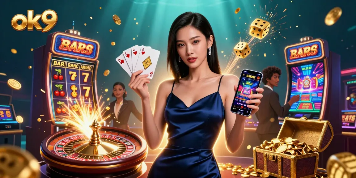 Experience thrilling gameplay at ok9 with a stunning Asian woman presenting the best casino features.