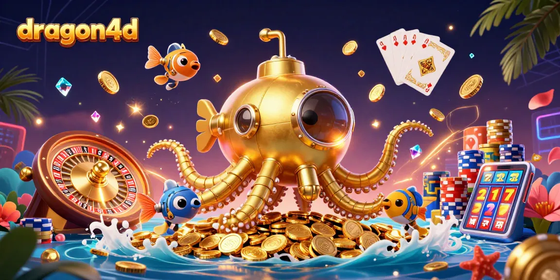 Join the excitement and win big with dragon4d in this vibrant casino scene filled with gold!