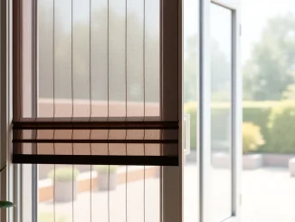 Instala mosquitera plisada puerta con elegancia y comodidad en un hogar moderno.