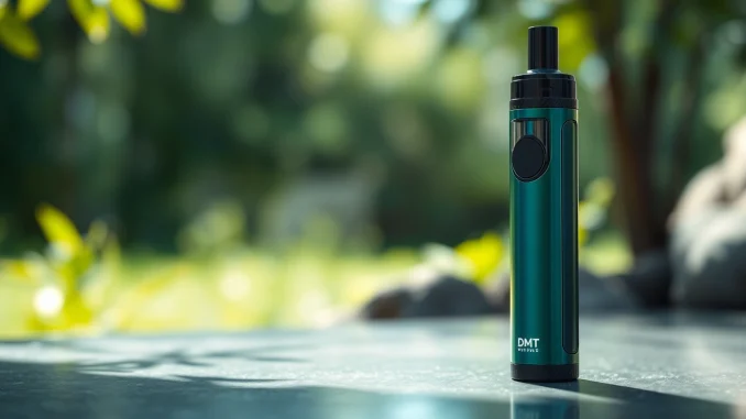 Buy dmt vape pen showcasing its elegant design in a serene nature setting.